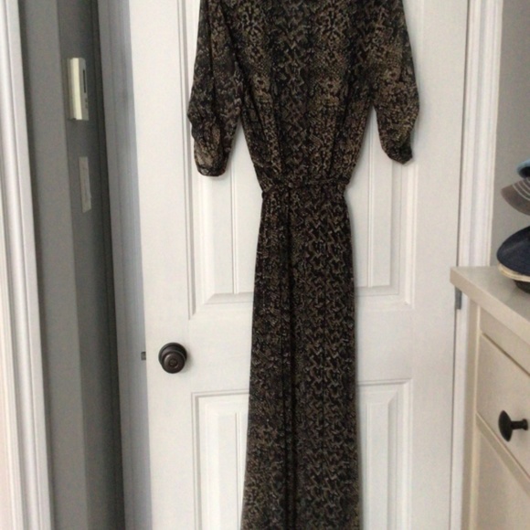 NWOT Moda International Brown/Black Animal Print Lined Dress - Picture 9 of 12